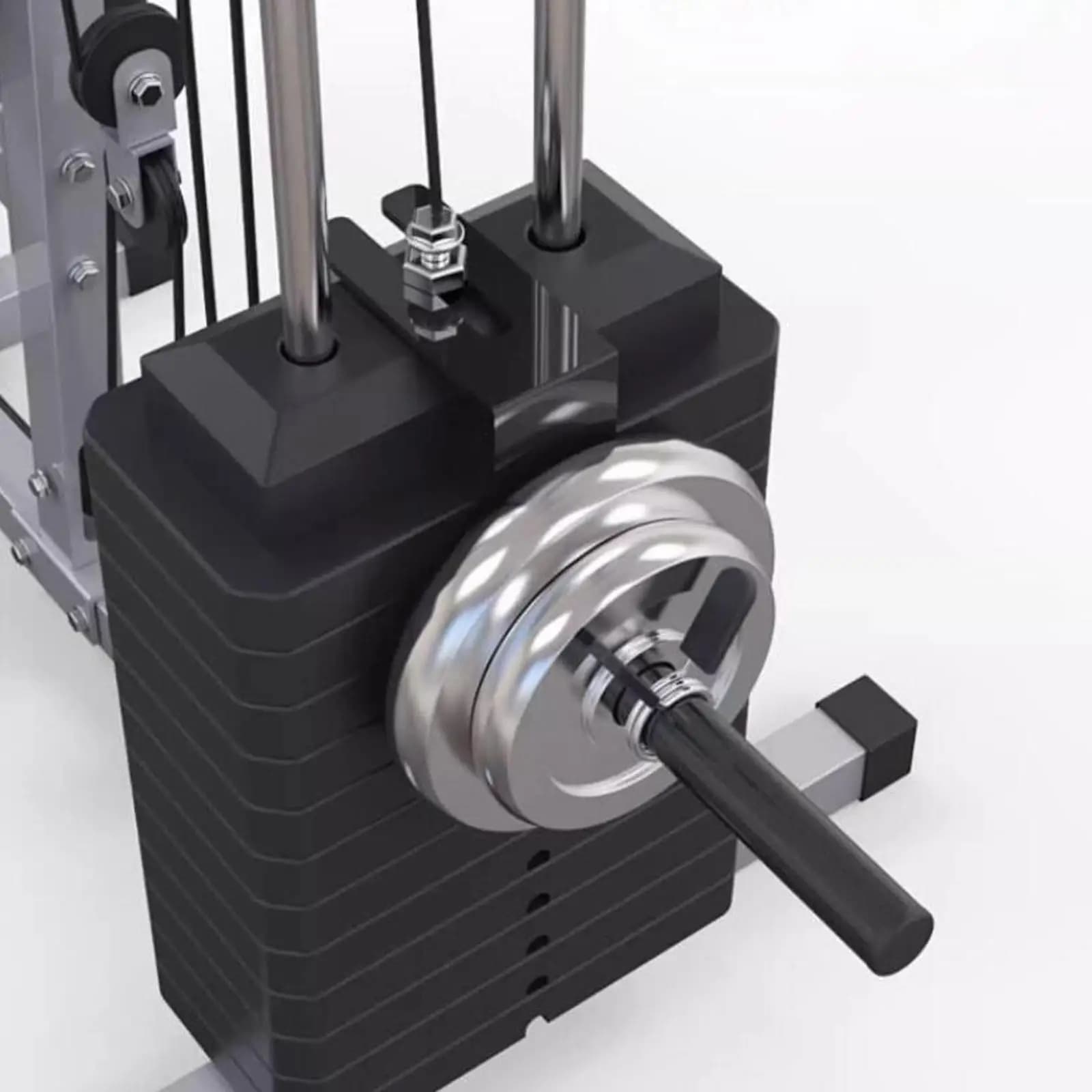 Black Steel Weight Plate Holder Gym Stack Pin Replacement Attachment for Home Exercise Equipment