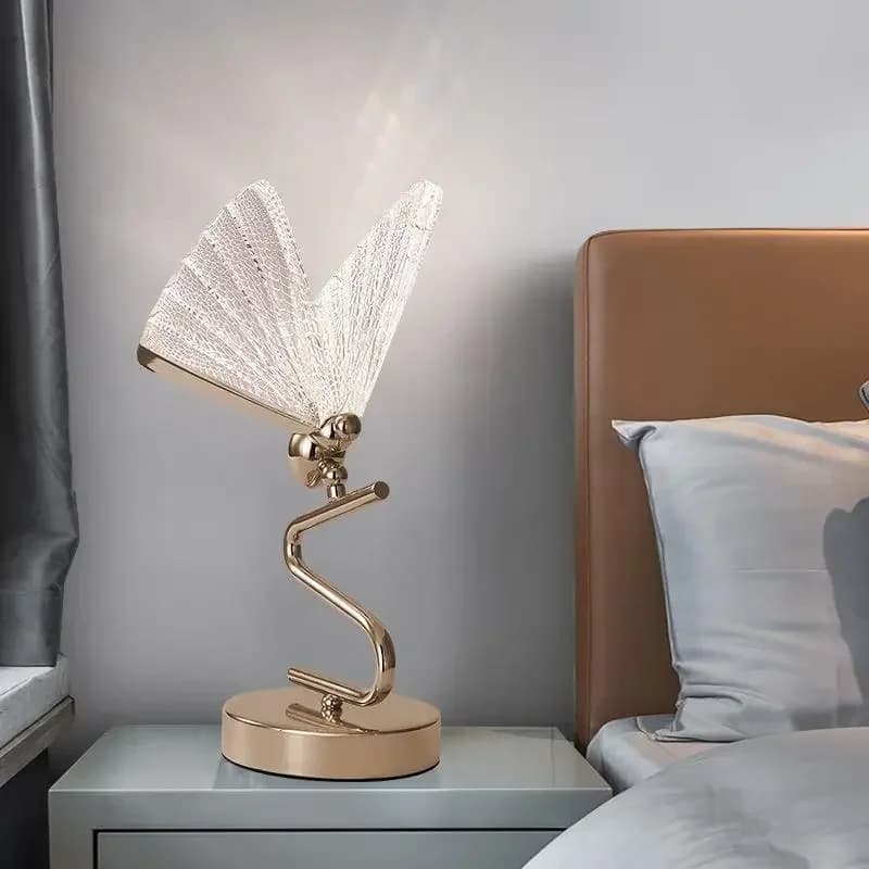 Lampada da tavolo a farfalla di lusso leggera moderna lampada da comodino per camera da letto a LED studio tavolo da ufficio arredamento lampada da scrivania Apparecchi di illuminazione