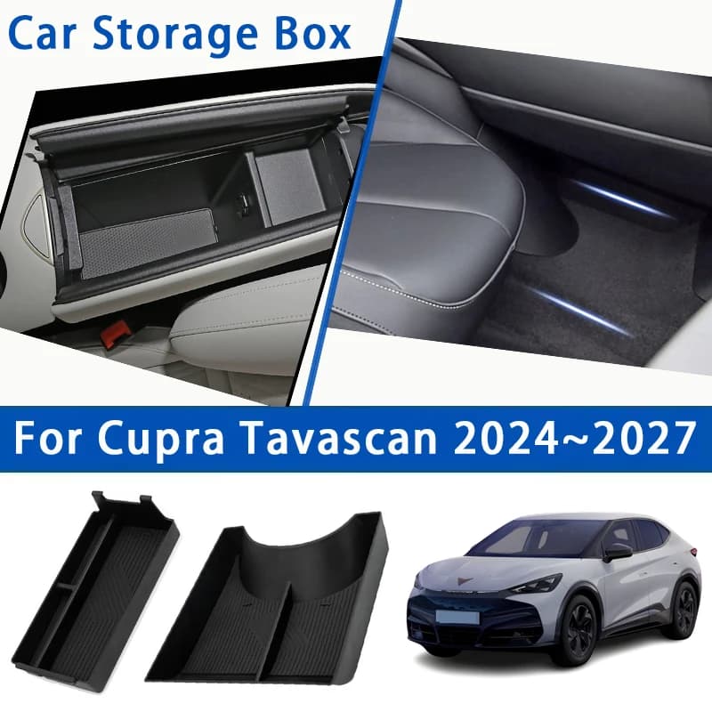 Scatola di immagazzinaggio per auto per Cupra Tavascan Volkswagen VW ID.UNYX 06 2024 ~ 2027 ABS bracciolo organizzatore console centrale scatole accessori auto