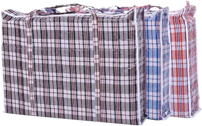 3-Pack Large Laundry Bags with Zippers & Handles, 27x25x5 Inches, Assorted Colors