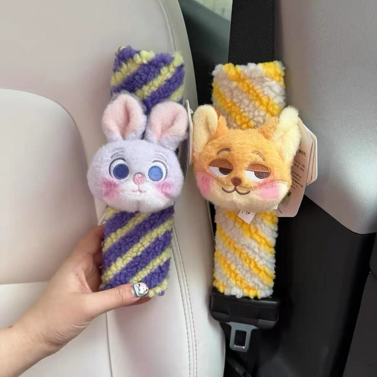 New Pairs Safety Belts Zootopia, Sympathomi Copri Spalles Judy and Nick Cartoon, Soft and Confortevoli Car Interior Accessories