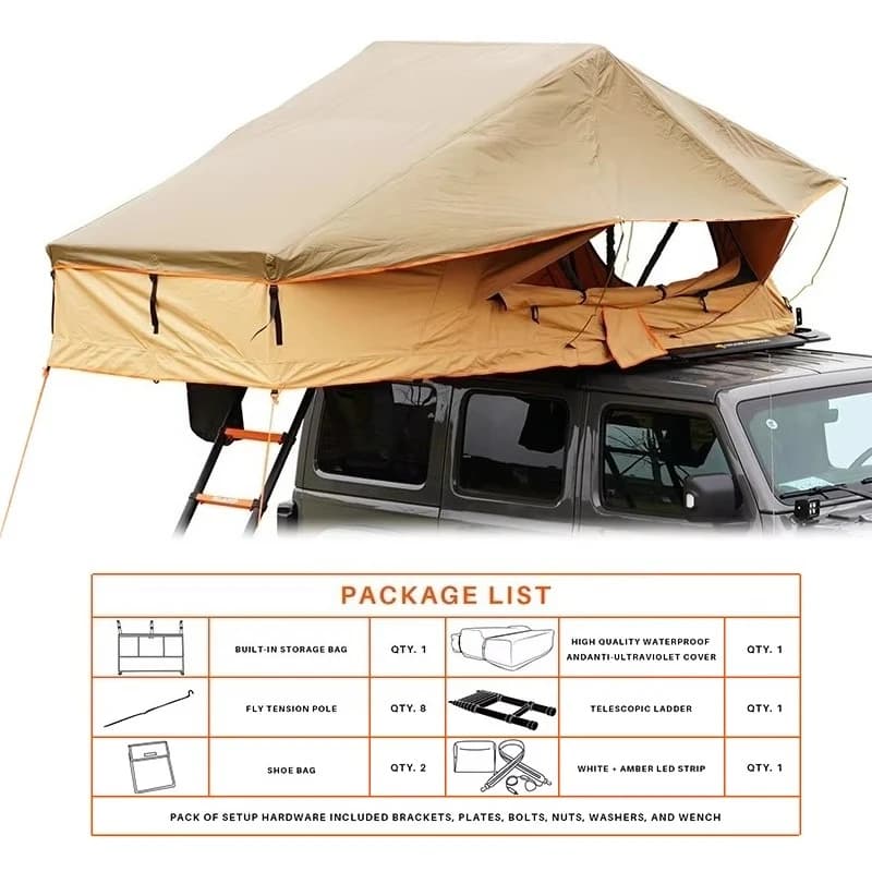 Tenda da Tetto Auto Gonfiabile per Campeggio, per 2-3 Persone, Ideale per Famiglie