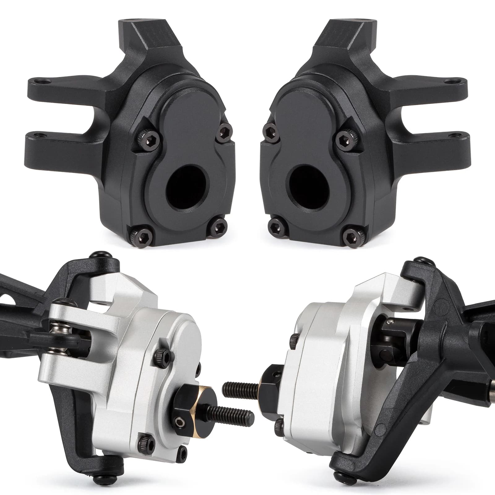 Nocche del portale in alluminio lavorato a CNC e copertura del portale per 1/10 Axial Capra SCX10 III AR45P Vanquish Offse Capra Axle