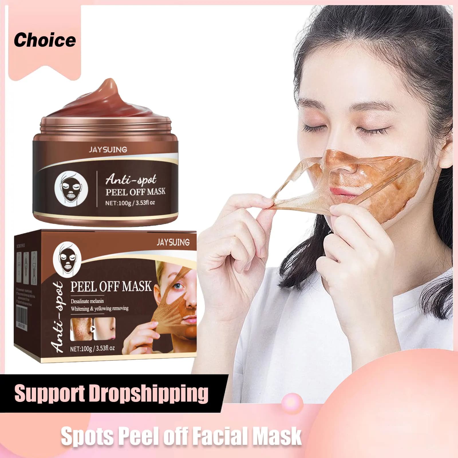 Macchie Peel off Maschera per il viso Crema per la rimozione della pigmentazione delle lentiggini Cura del cloasma Correzione delle macchie scure Glow Whiten Peeling Mask Forte