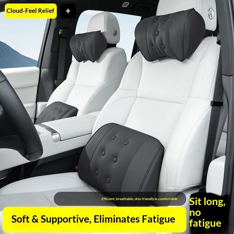 Car seat neck support headrest, car front and rear seat lumbar cushions, car neck pillow and lumbar support cushion, interior ac