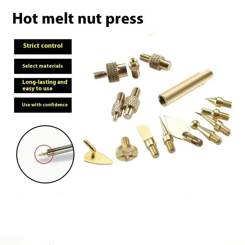 Nuovo! Set di 7/9/10 Pezzi Inserti Filettati a Caldo in Ottone M2 M3 M4 M5 M6 M8 per Saldatore a Punta in Ferro per Stampanti 3D in Plastica