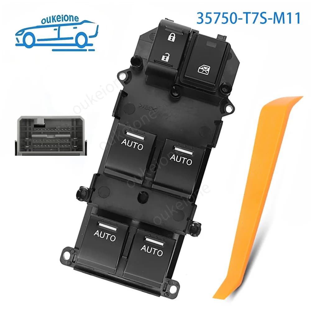 Pulsante di controllo dell'interruttore della finestra principale di alimentazione lato conducente anteriore sinistro per Honda Civic 2011 2012 2013 2014 2015 2016 2017 35750T7SM11