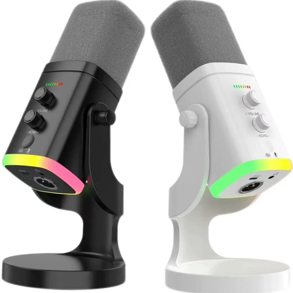 Microfono/mixer/auricolare audio da gioco USB RGB per streaming di podcasting, podcast per Youtube/OBS/Tiktok/X/VK