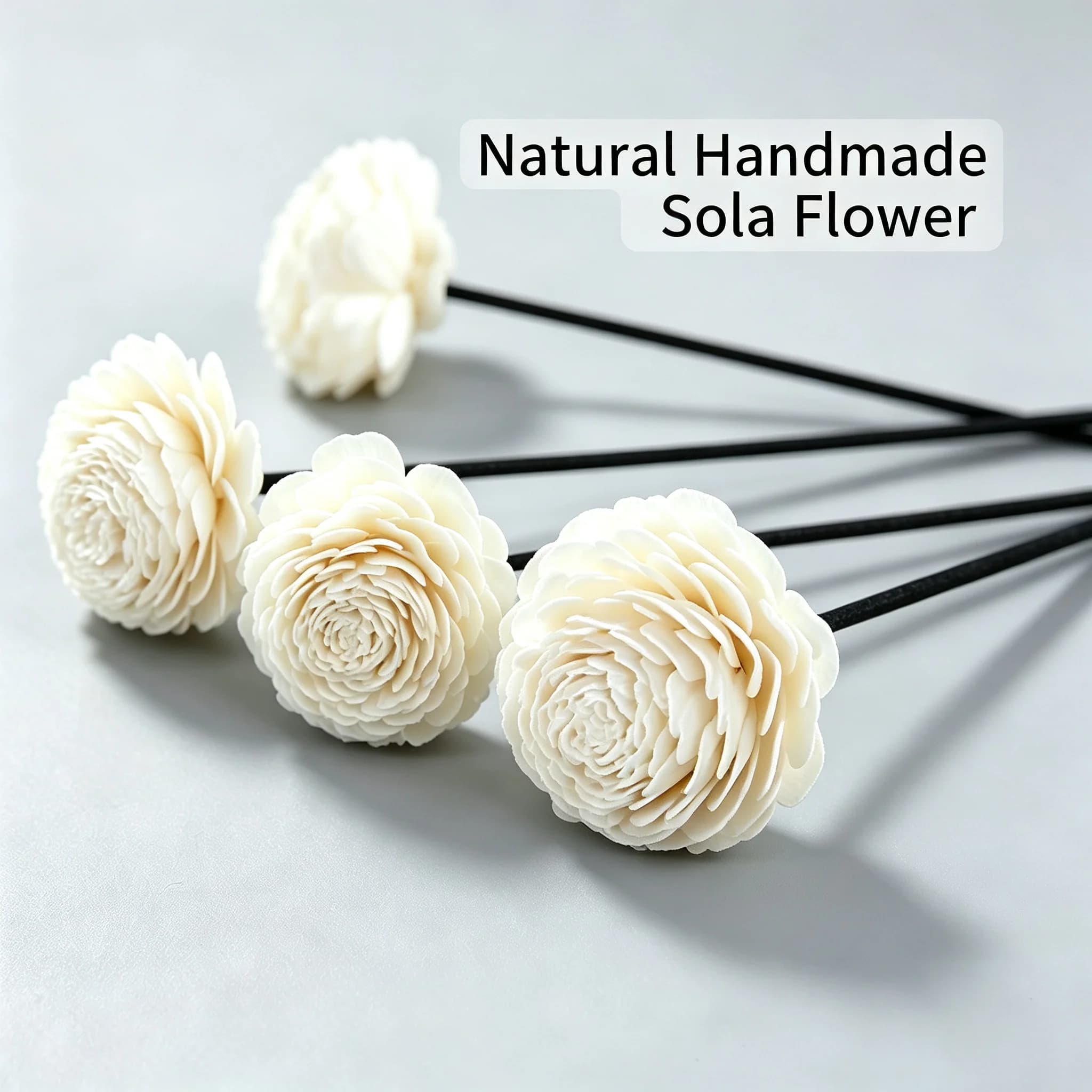 Natural Handmade Sola Wood Flower Reed Diffuser Sticks, Dried Flower Aroma Refill Accessories for Home Bedroom Wedding Decor