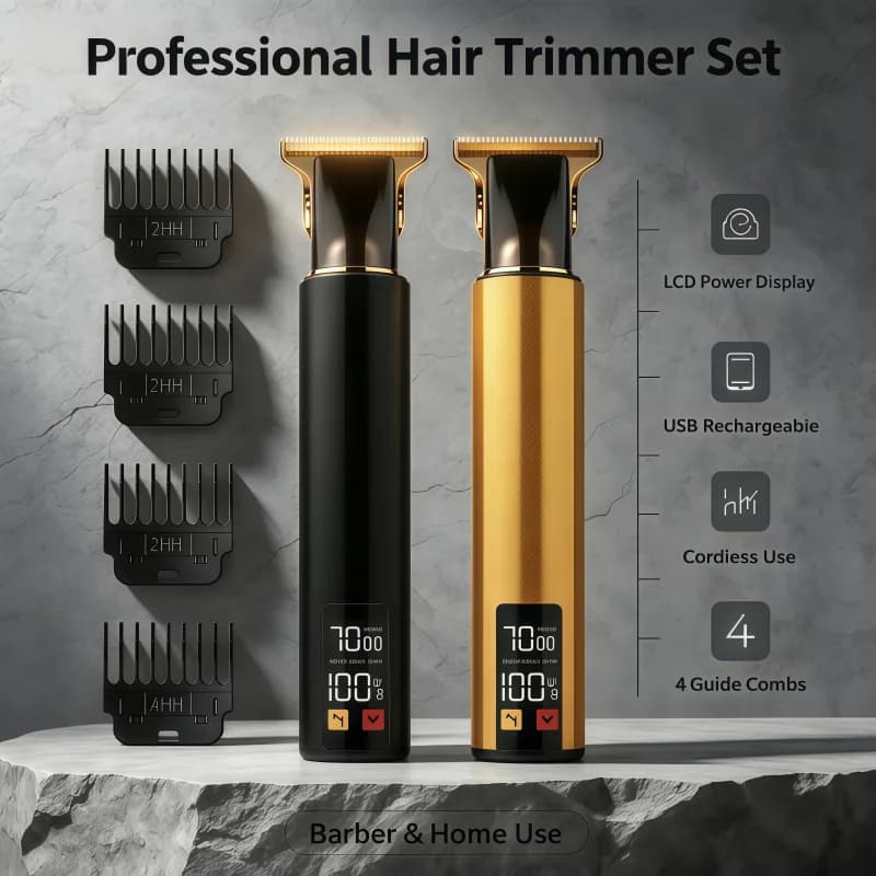 New Retro T9 Professional Hair Clipper/Accessories for Men USB Fast Charging Beard Body Hair Trimmer Precision Electric Shaver