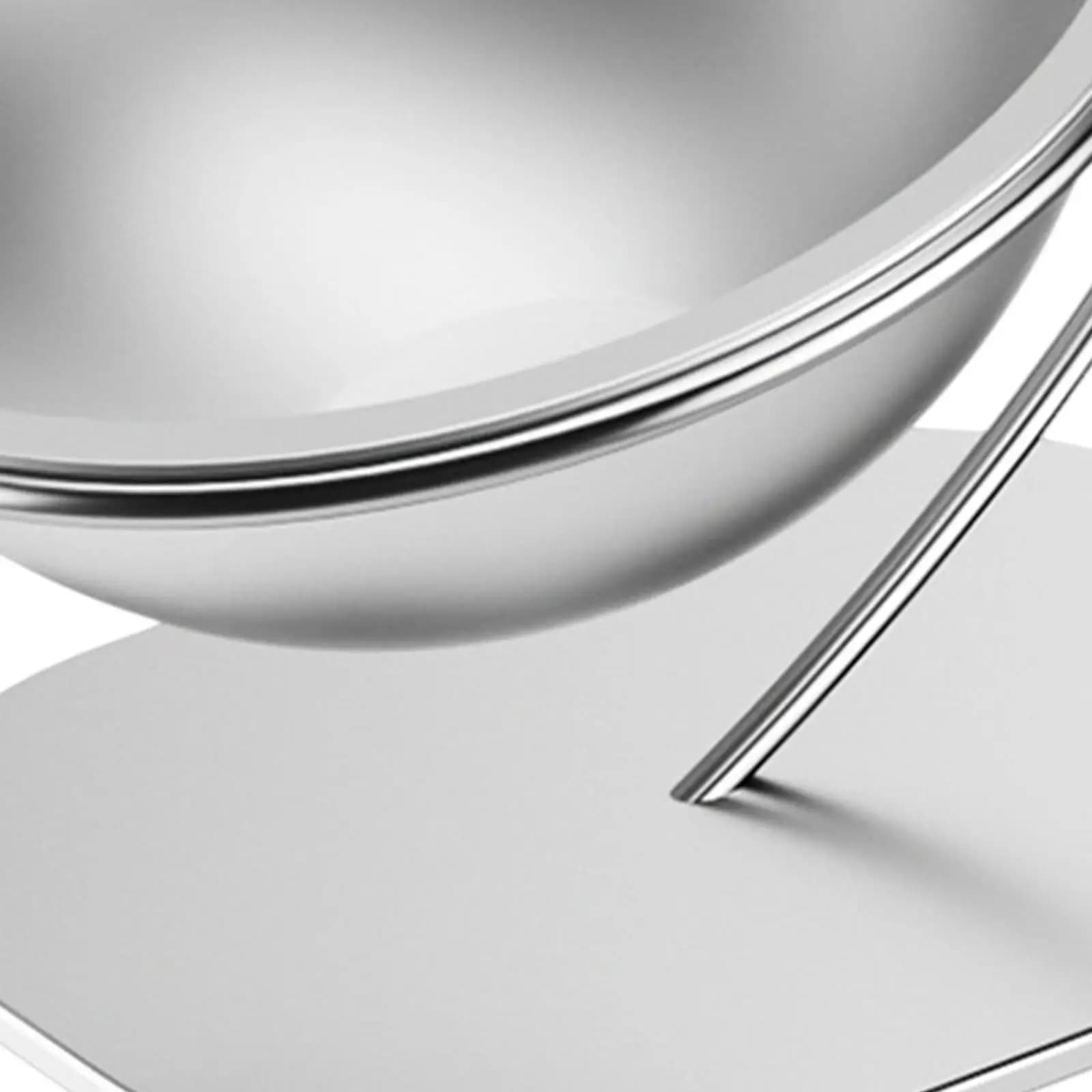Elevated Cats Bowl Stainless Steel Feeder Anti Slip Stand Large Diameter Pet Dish for Food and Water