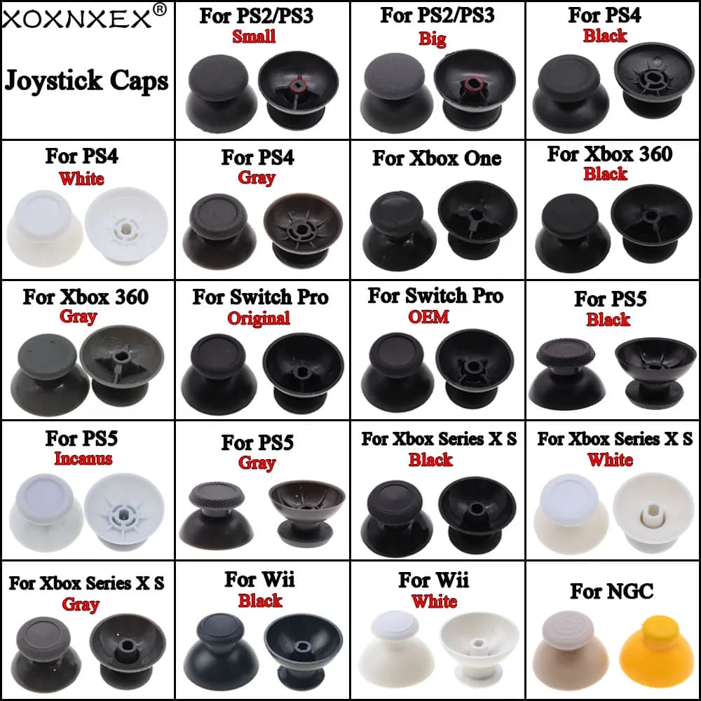 6/10 Pezzi di Joystick Analogico 3D a Forma di Fungo per Controller PS2, PS3, PS4, PS5, Xbox One, 360, Series S X, WiiU, NGC