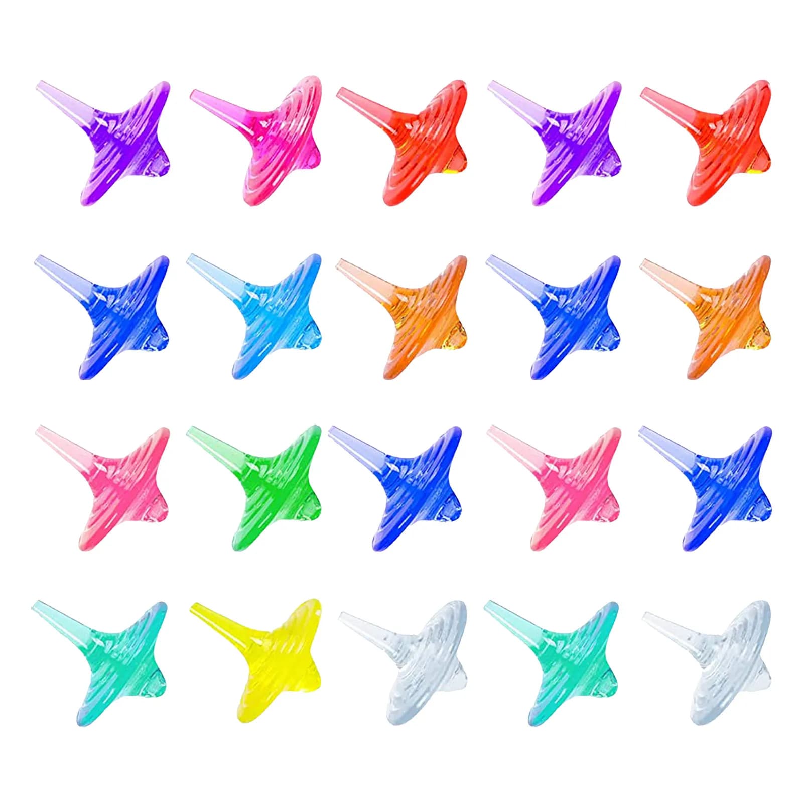 20 Pezzi di Trottola Girevole in Acrilico, Giocattolo Educativo Colorato per Bambini, Coordinazione Occhio-Mano, Antistress