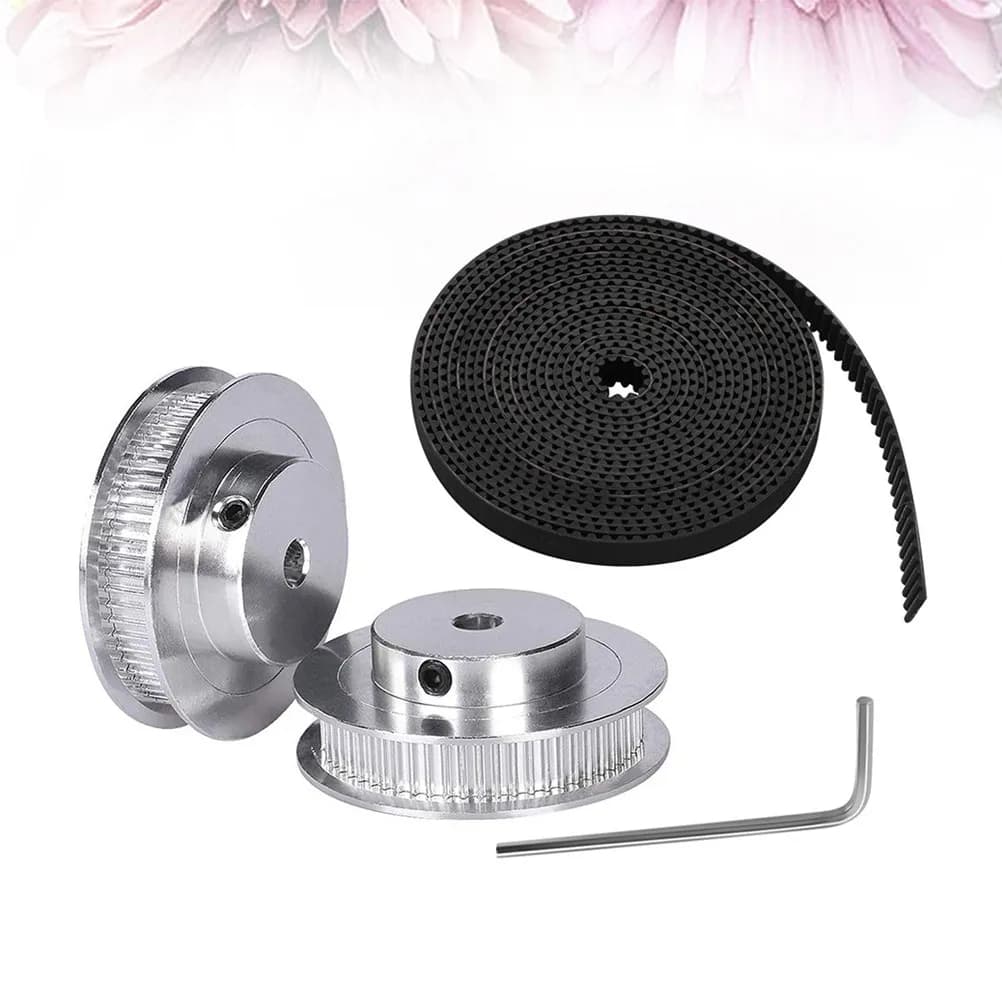 4Pcs 3D Printer Parts Aluminum Alloy 5Mm Bore 2x60t Timing Pulley Set 2 Meter Stretch Resistant Belt High Precision Linear