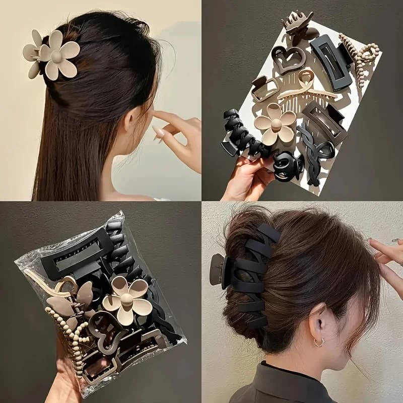 11 fermagli per capelli assortiti, versatili, eleganti e carini, accessori per capelli per viaggi di lavoro e servizi fotografici quotidiani, design opaco