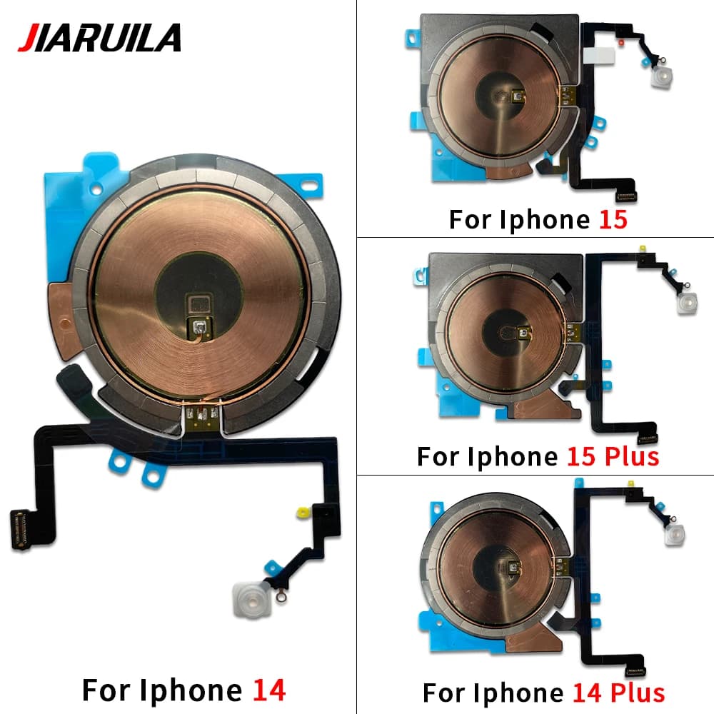 Wireless Charging Coil Sticker Module With Flash light Flex Cable For iPhone 14 Plus 15 16 17 Pro Max