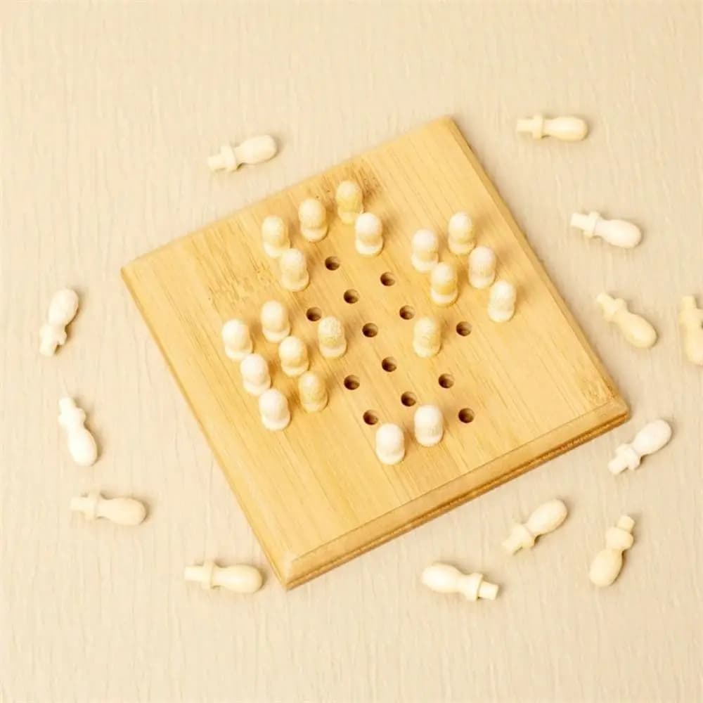 Mini Scacchiera in Legno, Gioco Educativo per Migliorare l'Intelligenza, Backgammon e Dama da Viaggio, Scacchiera Portatile