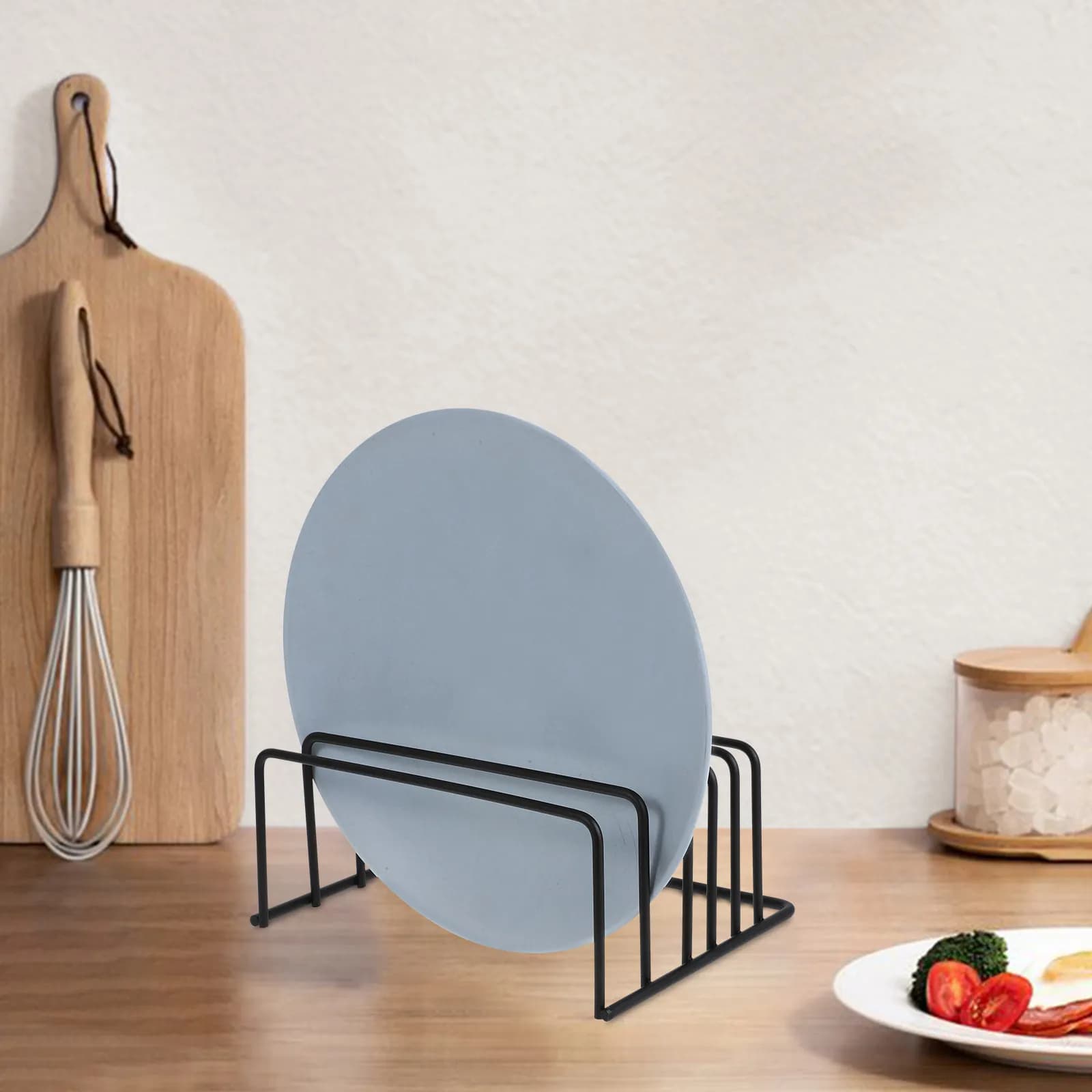2Pcs Kitchen Storage Organizer Rack Metal Pot Lid Holder Cutting Board Stand Pan Cover Divider Cabinet Space Saver