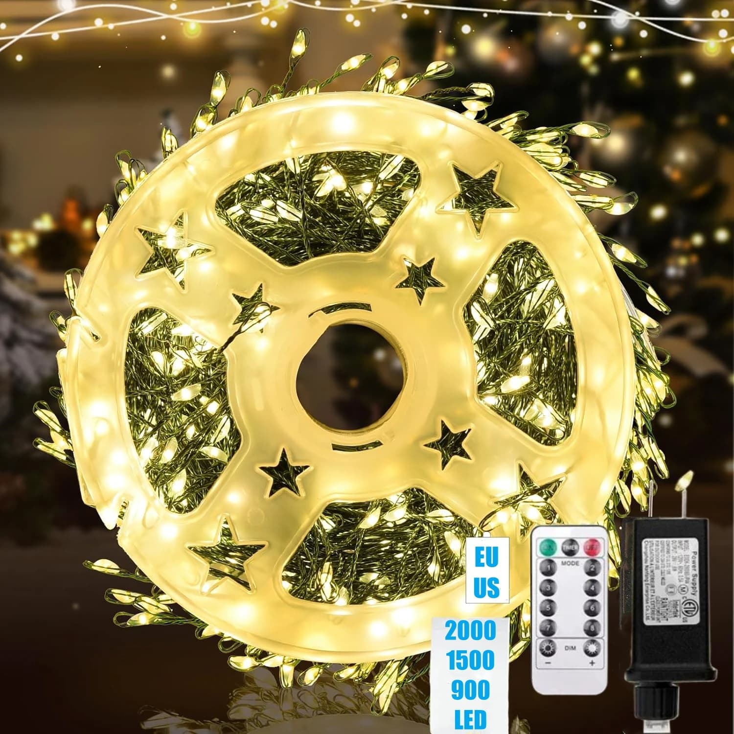 Luci a stringa petardo a LED Telecomando Ghirlanda di Halloween Luce fata di alimentazione CC UE/USA per la decorazione natalizia della festa nuziale