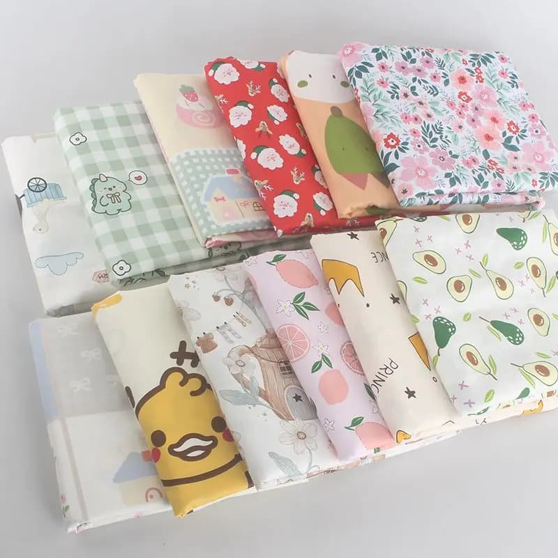 Pure Cotton AB Face Cotton Fabric Bed Sheet Duvet Cover Cartoon Printed Baby Clothing Children's Clothing Fabric