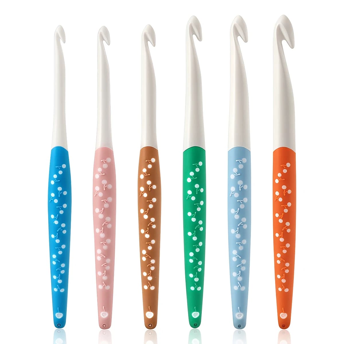 1 pz ergonomico manico morbido uncinetto ciliegia due colori ferri da maglia 6-12mm fai da te tessuto di lana lavoro a maglia uncinetto strumenti artigianato