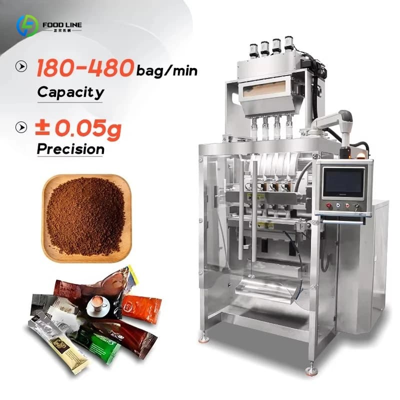 Automatic Multi lane Sachet Powder Packing Machine Small Bag Dry Fruit Drink Coffee Protein Milk Powder Stick Packing Machine