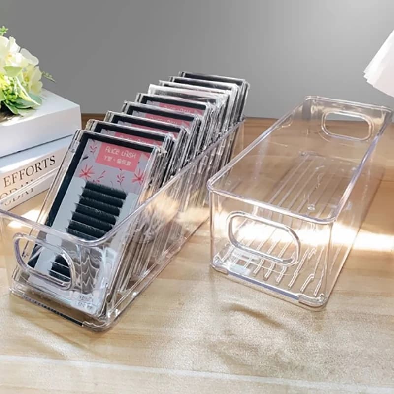Scatola porta ciglia finte, organizer per extension ciglia, custodia per accessori e cosmetici.