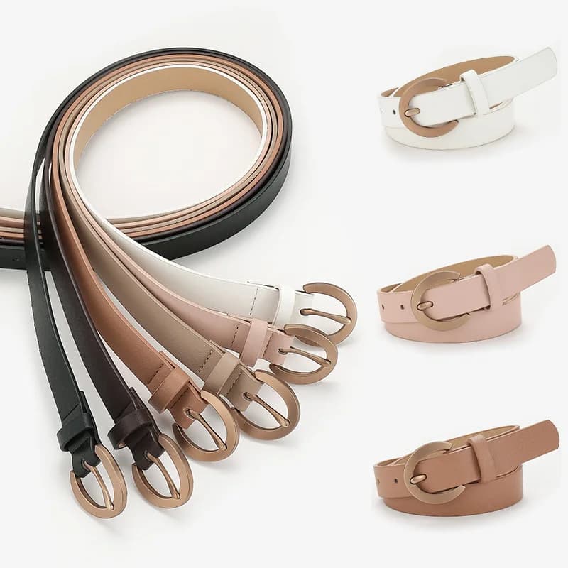 Cintura da donna in stile coreano, cintura decorativa semplice con fibbia in lega alla moda, cintura casual da donna per jeans.