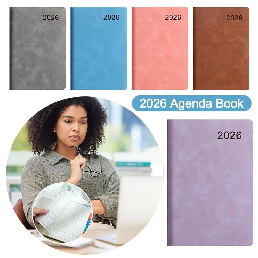 Regalo 2026 Agenda giornaliera Taccuino in pelle formato A5 365 Agenda Libro Ufficio