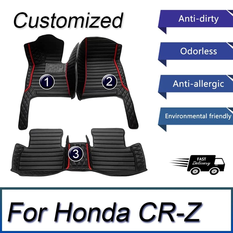 Car mats for Honda CR-Z CRZ ZF1 ZF2 2010 ~ 2016 Car mats luxury leather mats carpet interior accessories Auto