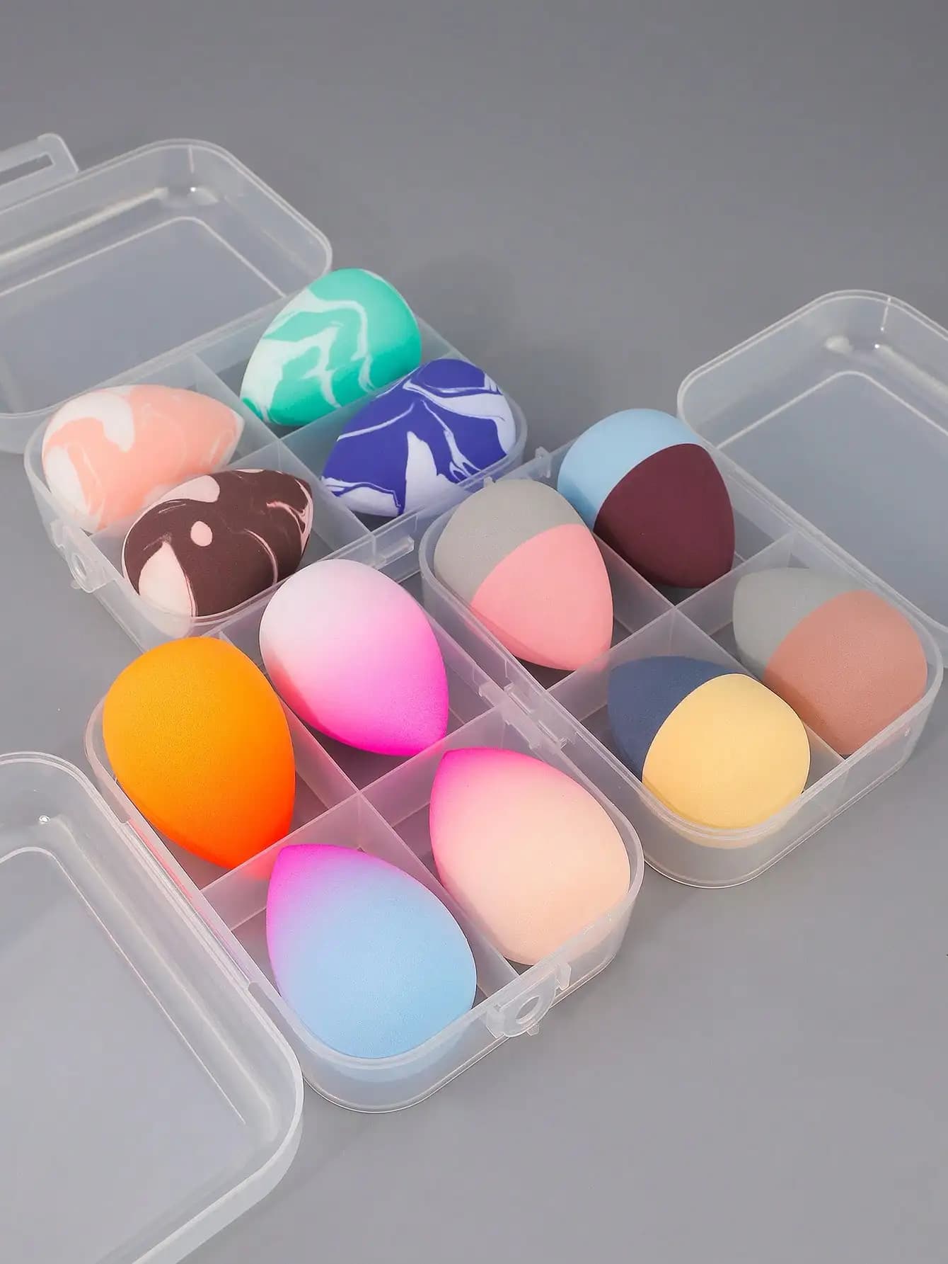 RANCAI 4Pcs Vibrant Dual-Sided Makeup Sponges, reusable for wet & dry use.concealer and daily makeup blending