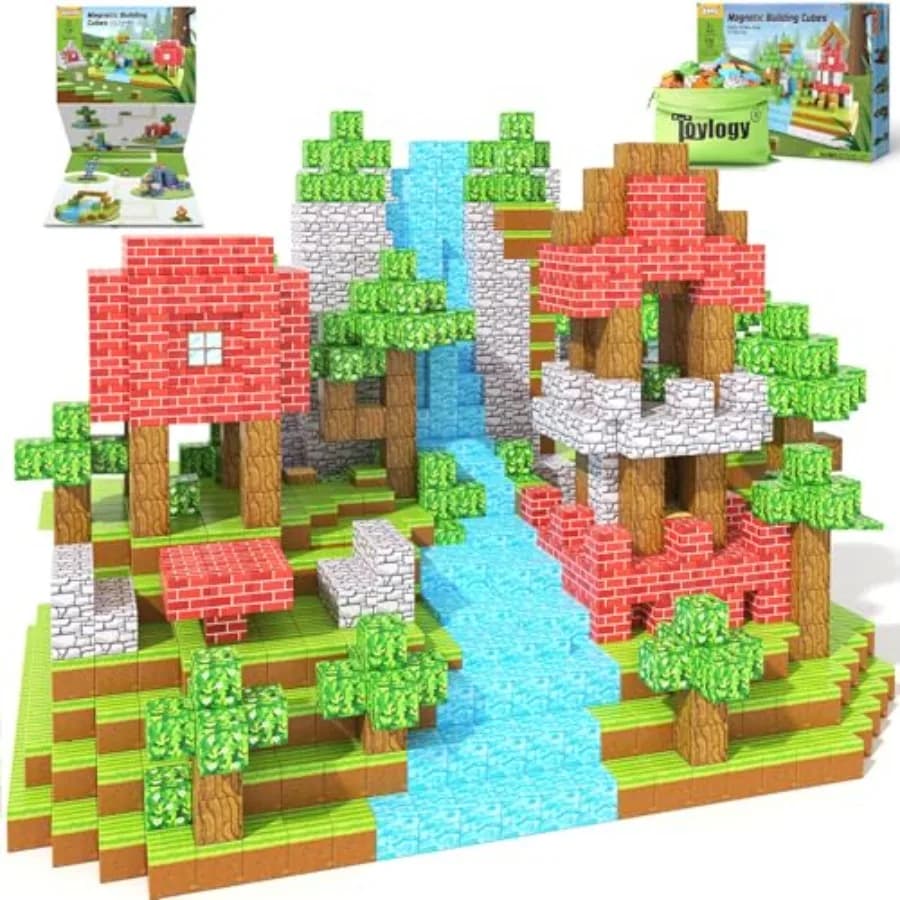 150 Pezzi Blocchi Magnetici Edizione Foresta, Giocattoli STEM per Bambini 3-8 Anni, Piastrelle Magnetiche Sensoriali in Diversi Colori, Educativi