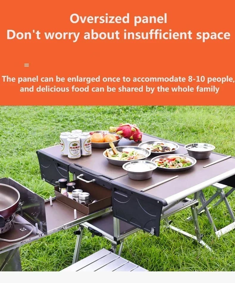 Set Outdoor Kitchen Portable, Camping Stove Mobile, Set Complete Field Kitchen in Box
