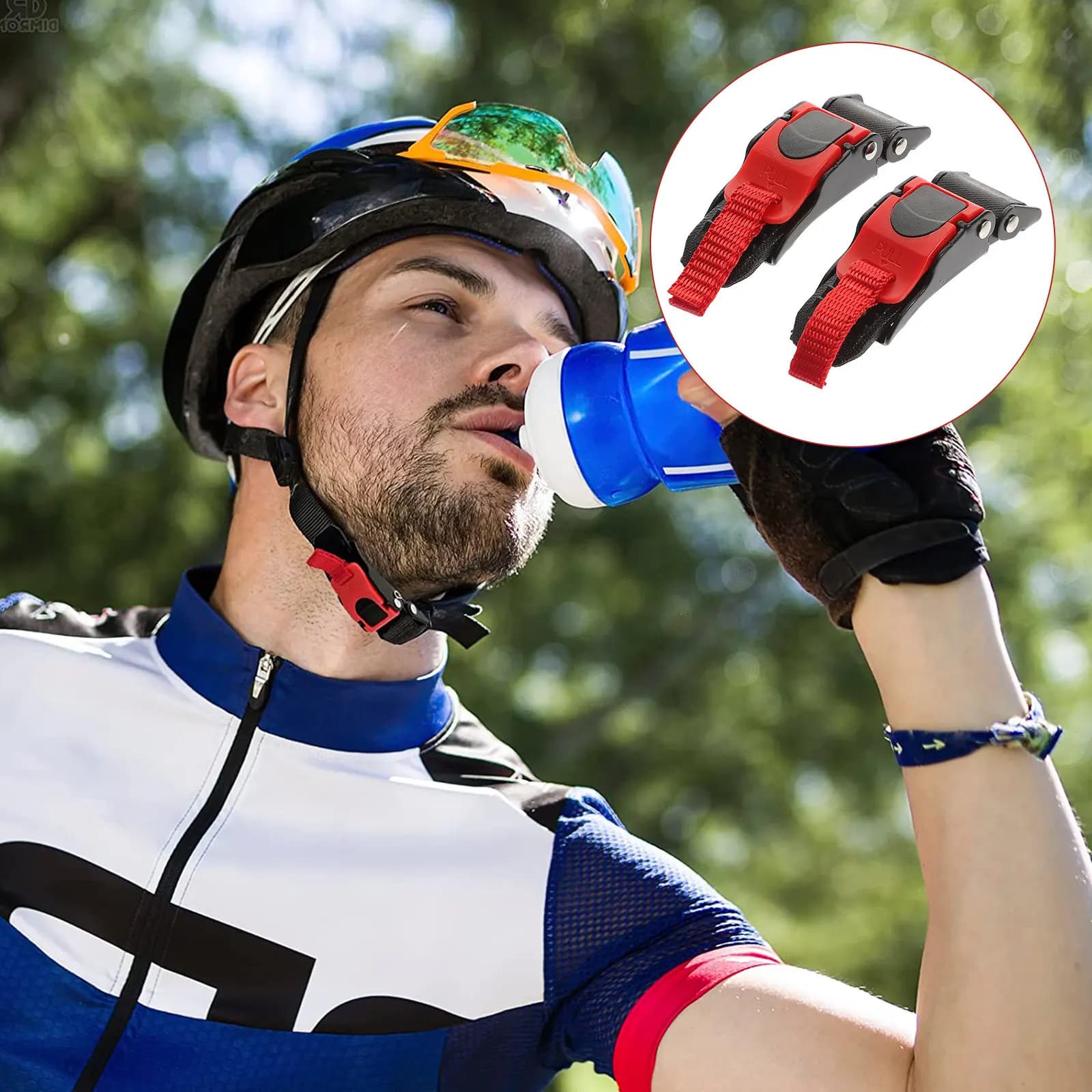 2 Pezzi Fibbia a Sgancio Rapido ad Alta Resistenza per Casco Moto, Fibbia a Scatto per Caschi Integrali e Mezzi Caschi