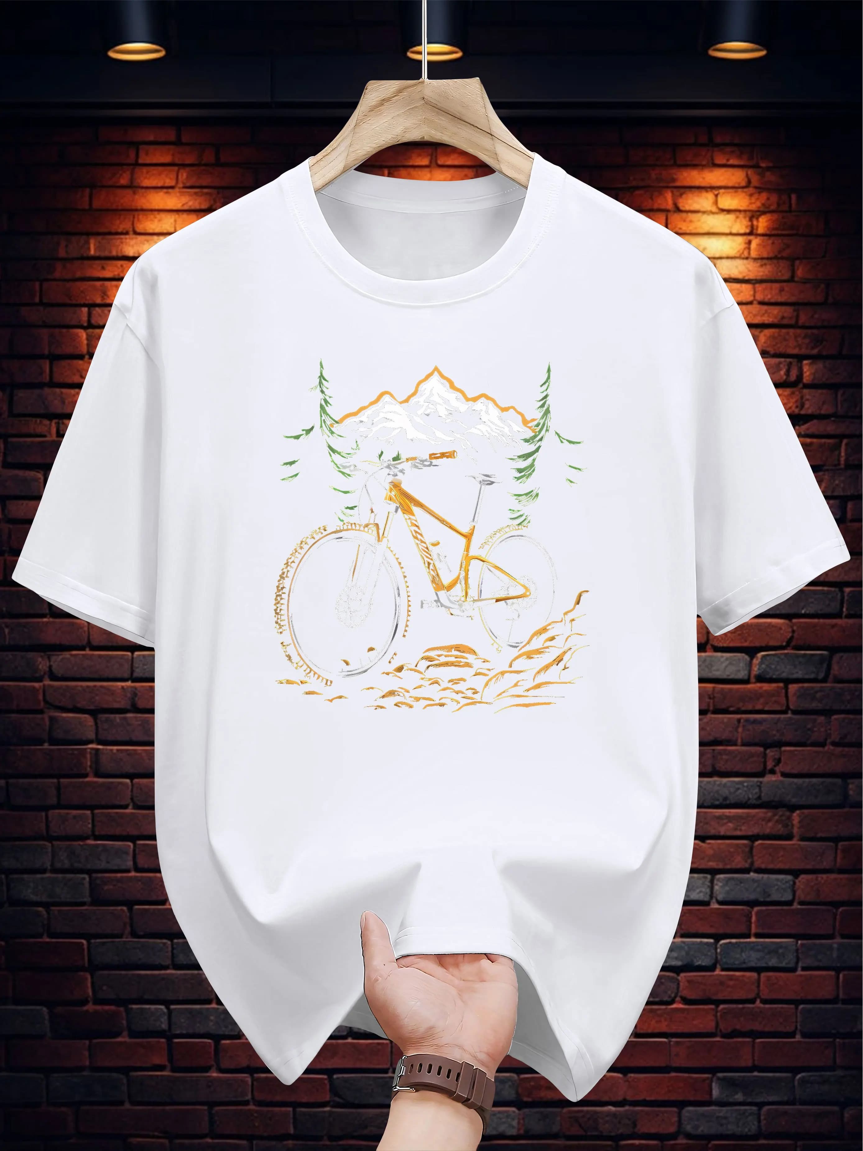 T-shirt a maniche corte stampata in cotone 100%, abbigliamento estivo alla moda e casual
