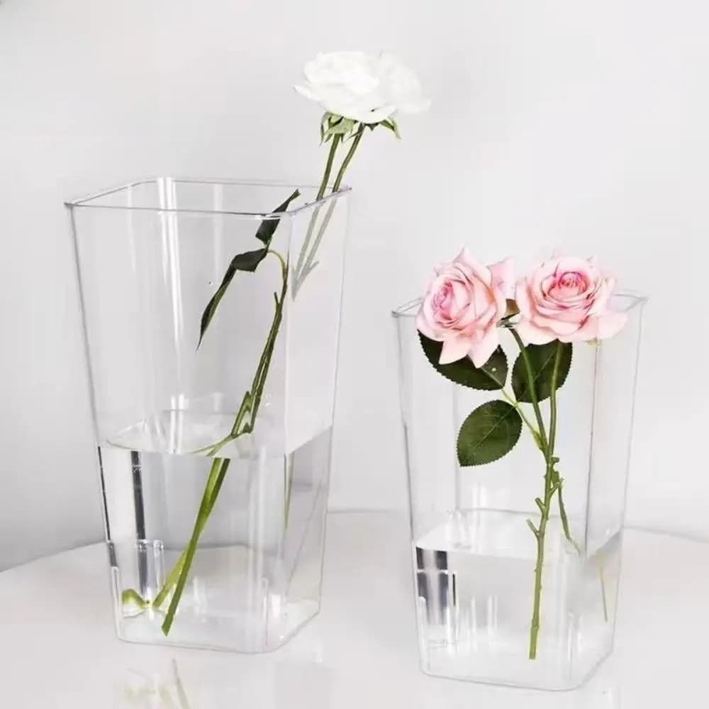 Nuovo Vaso per Fiori in Stile Nordico, Moderno Contenitore in Acrilico Trasparente per Composizioni Floreali, Portacandele Galleggiante per Soggiorno