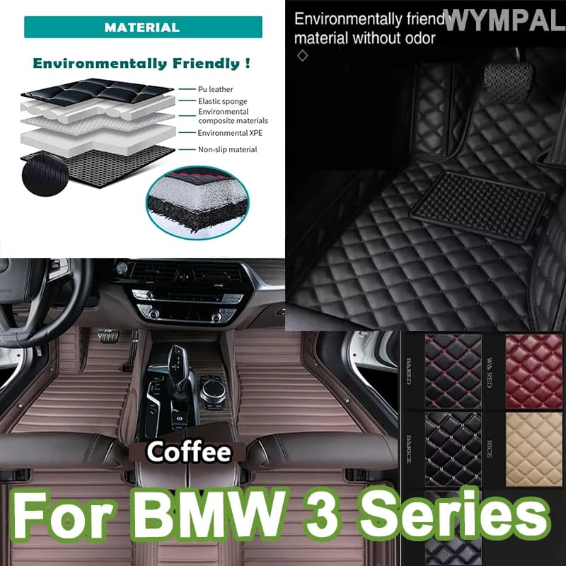 Luxury leather car mats for BMW 3 320 330 318 320i G20 2019 ~ 2022 Car mats Car protective accessories