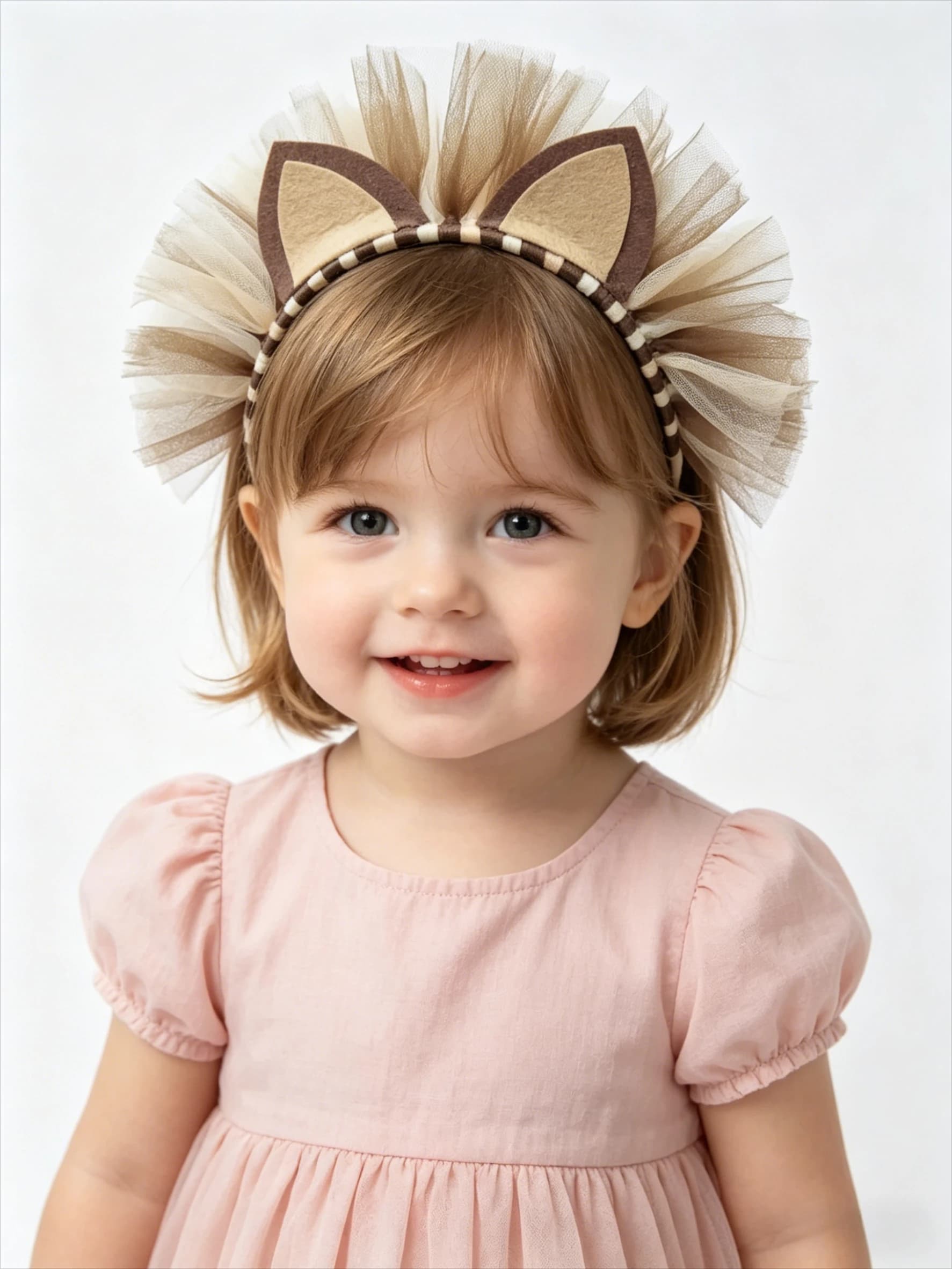 Cerchietto per capelli con design a leone in rete, stile europeo, accessorio leggero a forma di animale per costumi, ideale per spettacoli, festival e raduni a tema per bambini