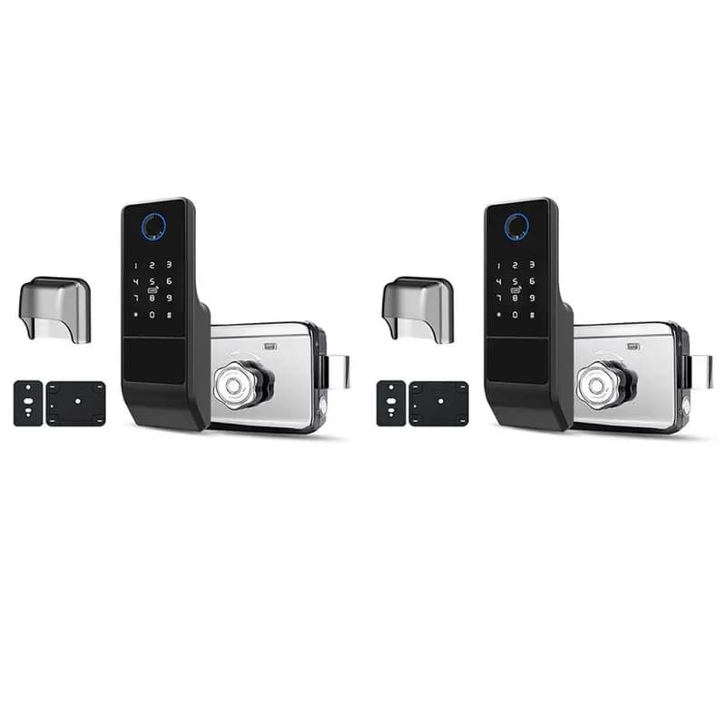 2X Serratura Intelligente Impermeabile Tuya Wifi con Password Digitale e Doppia Impronta Digitale, Serratura Elettronica a Cilindro