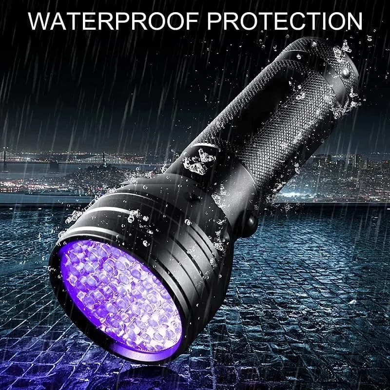 51 LED UV Flashlight 365nm Blacklight with 4-Slot Charger and AA Rechargeable Batteries for Scorpion Hunting Pet Urine Detection