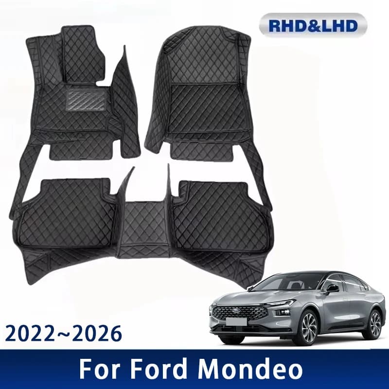 Car Mats For Ford Mondeo Taurus MK5 2022 2023 2024 2025 2026 Waterproof Customized Auto Foot Reliefs Carpet Interior Accessories