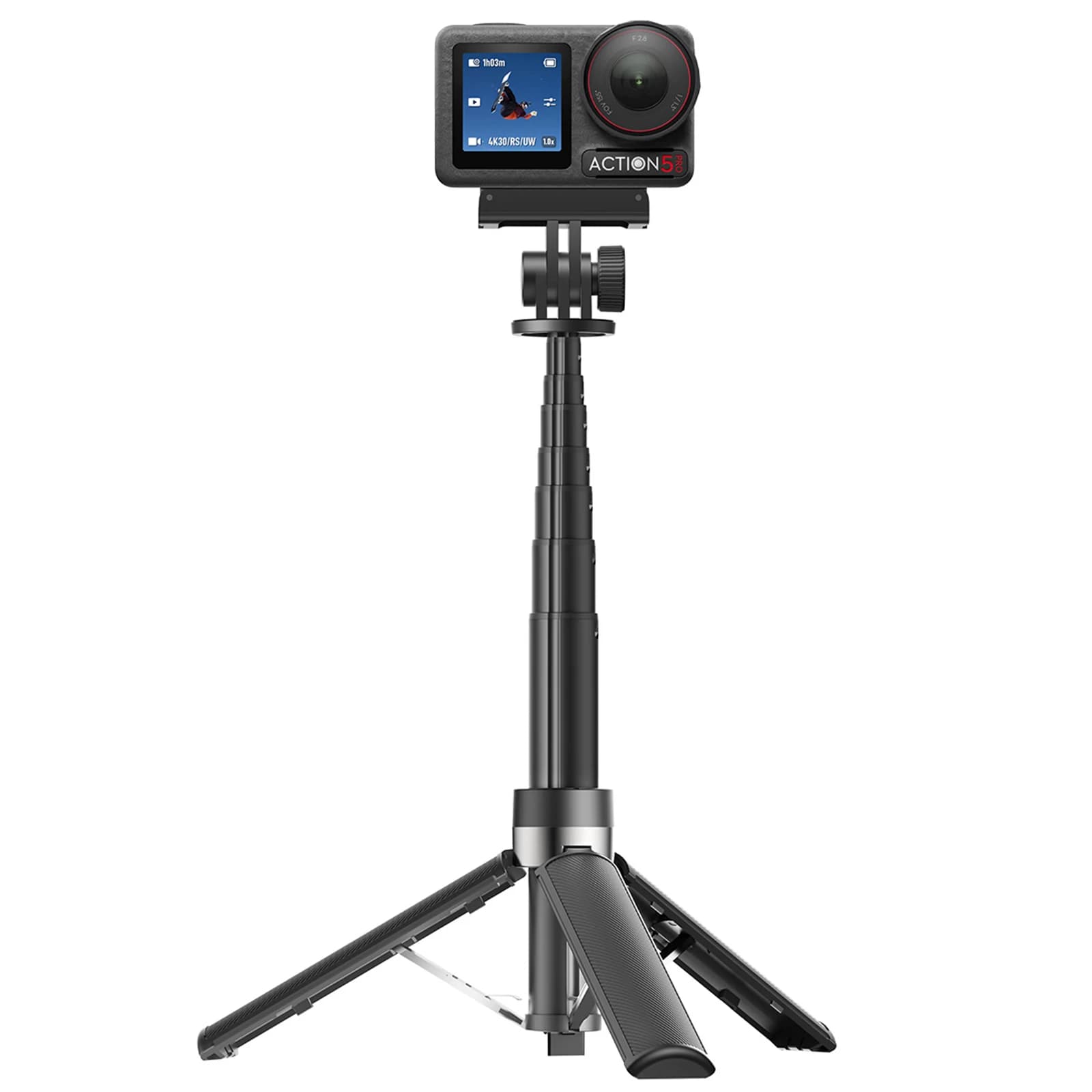 Treppiede per selfie stick a 8 sezioni per fotocamere panoramiche DJI Action Pocket Nano Insta360 Ace Pro / Go / X GoPro