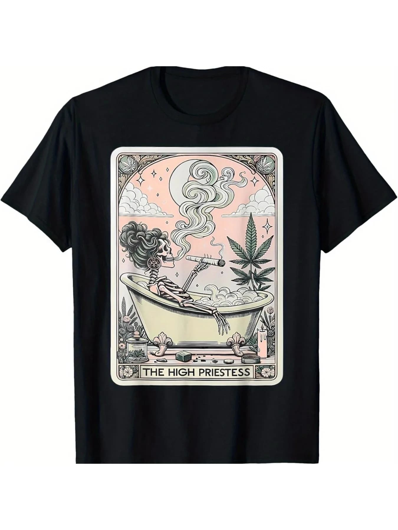 T-shirt con tarocchi di arrivo rapido The High Priestess Mystic Divertente scheletro per uomo donna Natale Halloween Ringraziamento