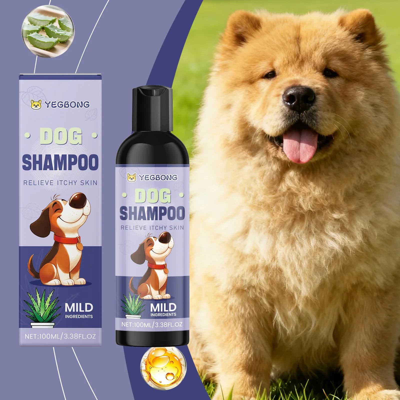 Shampoo per Cani - Pulizia Delicata con Formula a Base Vegetale, Controllo degli Odori e Freschezza Duratura, Pelo Liscio e Lucente per Tutte le Razze