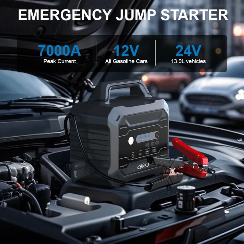 Ultimate 136500mAh 24V Commercial Jump Starter 7000A Peak Cranking 3000 Cycles Reliable Heavy Equipment BoosterAR