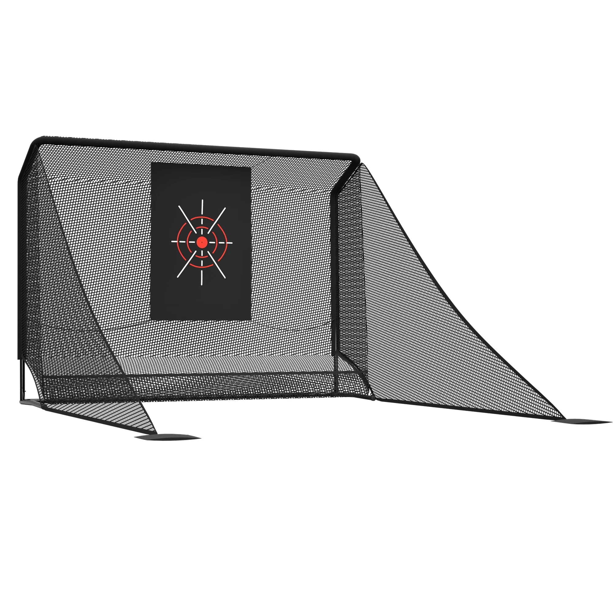 Golf Hitting Practice Net 121"×89", Rust‑Proof Powder‑Coated Steel Frame, Auto‑Return Ball, Detachable Side Nets, Target Cloth, Sandbags & Carry Bag for Backyard Garage Indoor Training