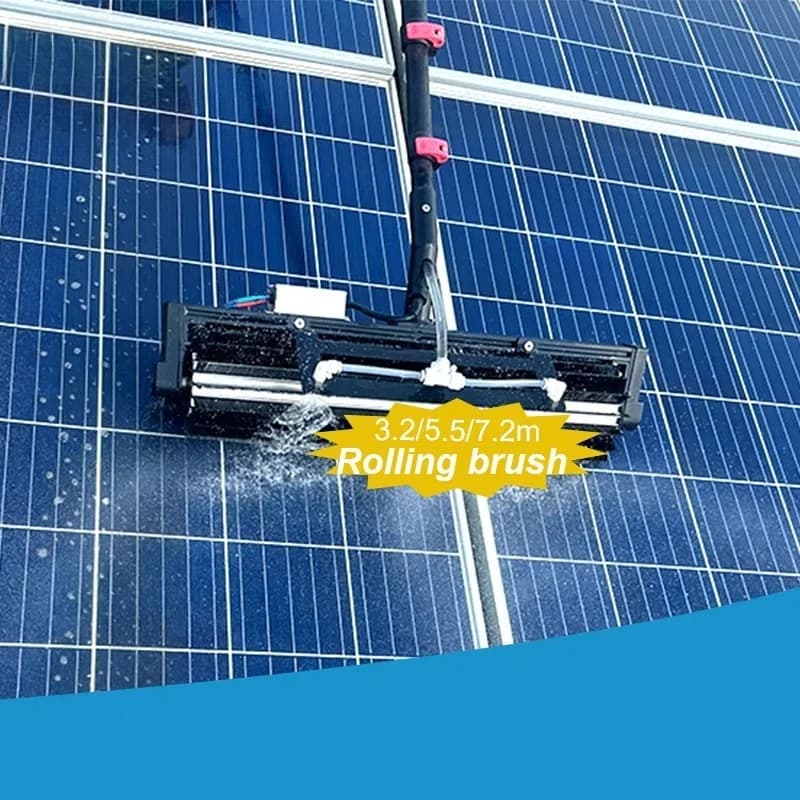 Pulizia solare elettrica utilizzata per pannelli fotovoltaici Pulisci pannelli solari Detergente per spazzole rotanti Pulizia delle finestre