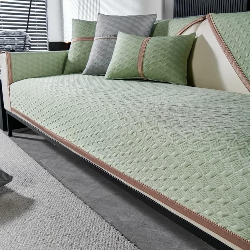 1PC Geometria Cuscino per divano traspirante Estate Universale Anti-graffio per gatti Cuscino per divano Sensazione di freschezza Coperta per divano antiscivolo Soggiorno