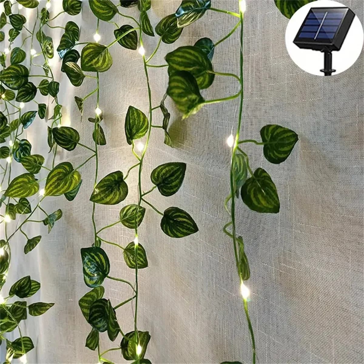 2M 20 LED Green Leaf String Light Luci da giardino Decorazioni di Capodanno Lampada a corda Matrimonio Ringraziamento Decorazione natalizia