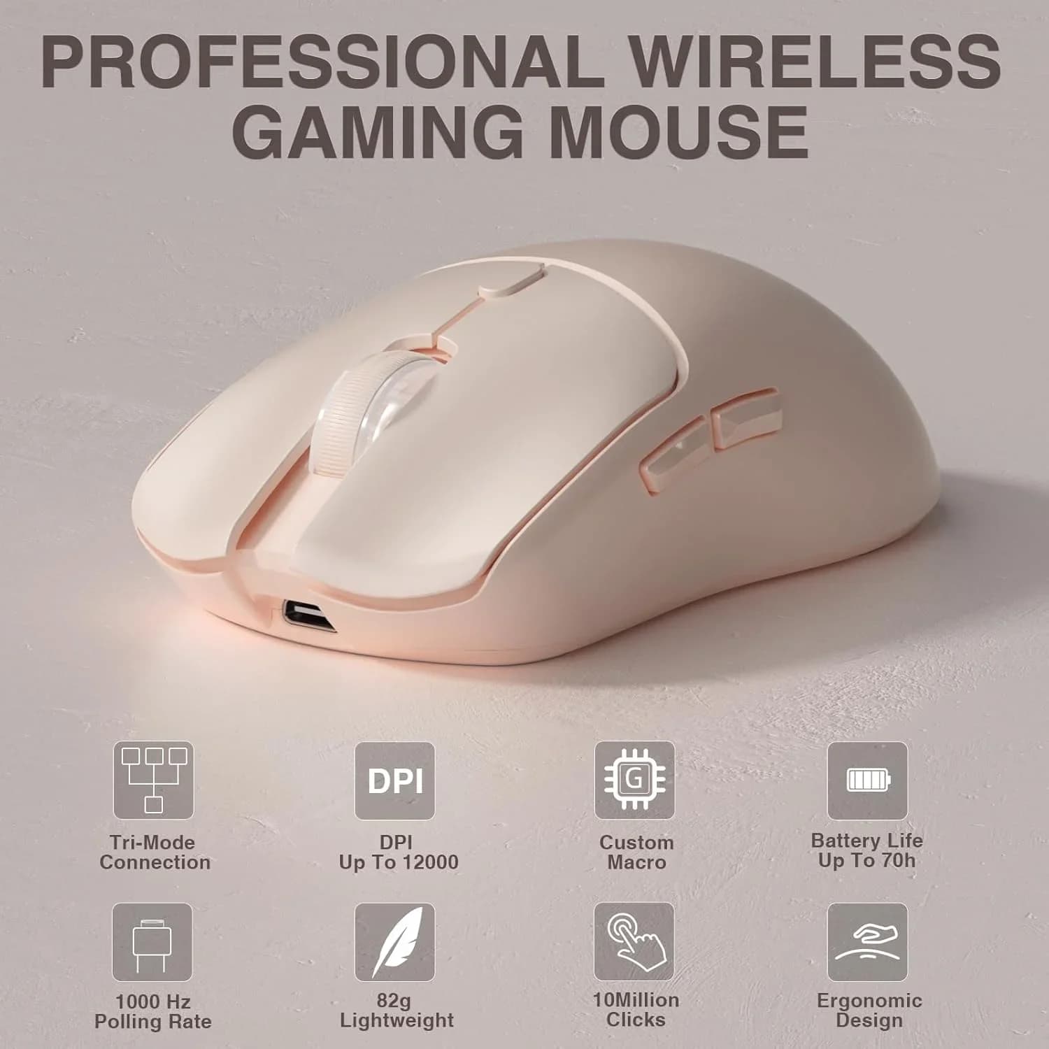 AULA SC580X Tri-mode Wireless Gaming Mouse 12000DPI PAW3325 500mAh Rechargeable Ergonomic for PC Laptop Esports Accessories